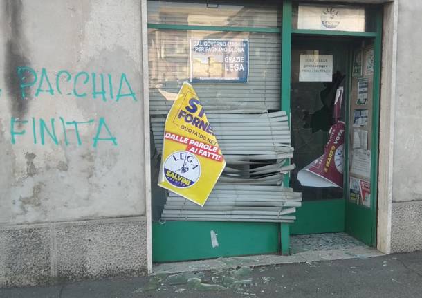 vandalismo sede lega fagnano olona marzo 2019