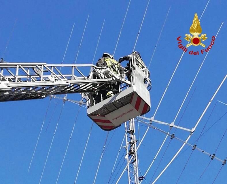 Vigili del fuoco in azione a causa del vento