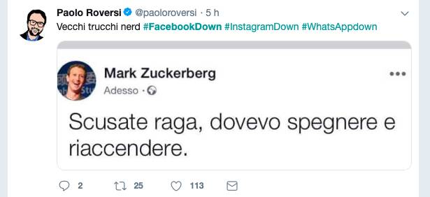#facebookdown, i commenti su twitter