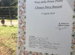 Prima pietra del chiosco del Parco Bassetti