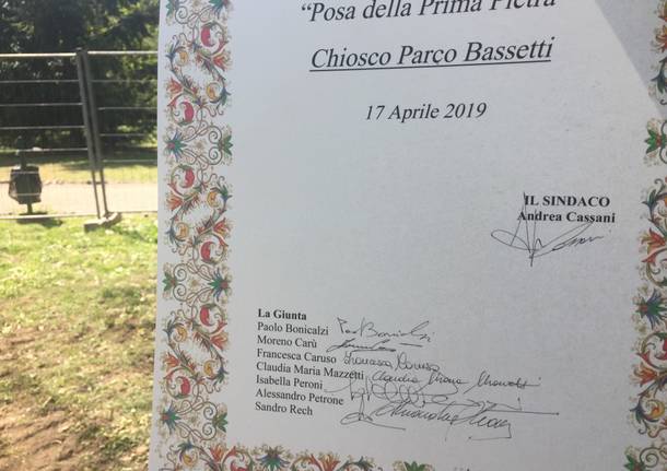 Cantiere del chiosco al Parco Bassetti