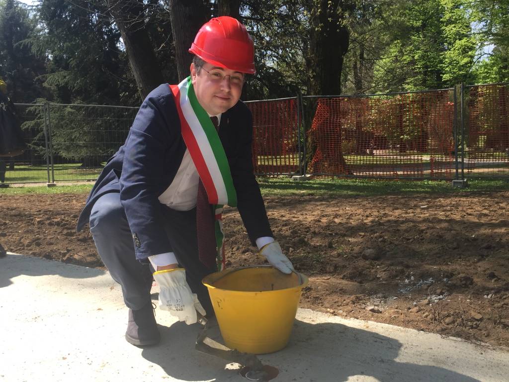 Prima pietra del chiosco del Parco Bassetti