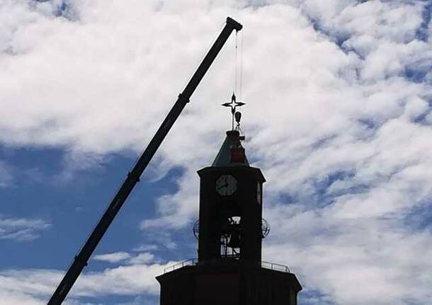 Rischio caduta lastre dal campanile di Canegrate – Intervento