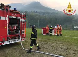 Incendio monti luinese: in azione gli elicotteri - maggio 2019