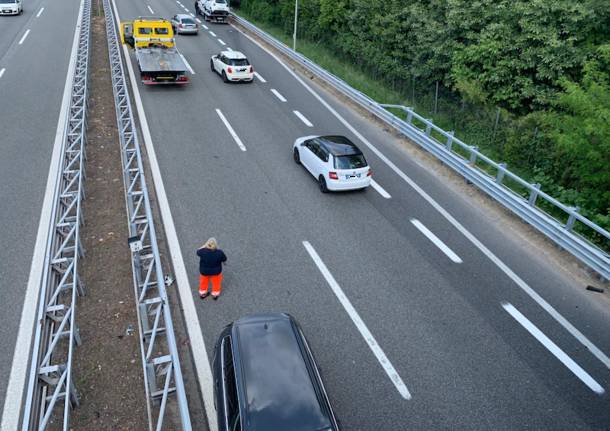 Incidente stradale autostrada A8 Gazzada