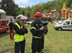 L\'incendio nel boschi di Dumenza