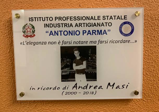 Una targa all'Ipsia Parma per ricordare Andrea Masi