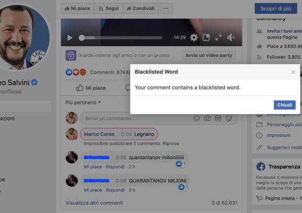 facebook salvini
