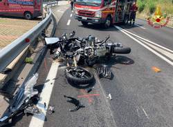 Incidente auto moto sulla statale