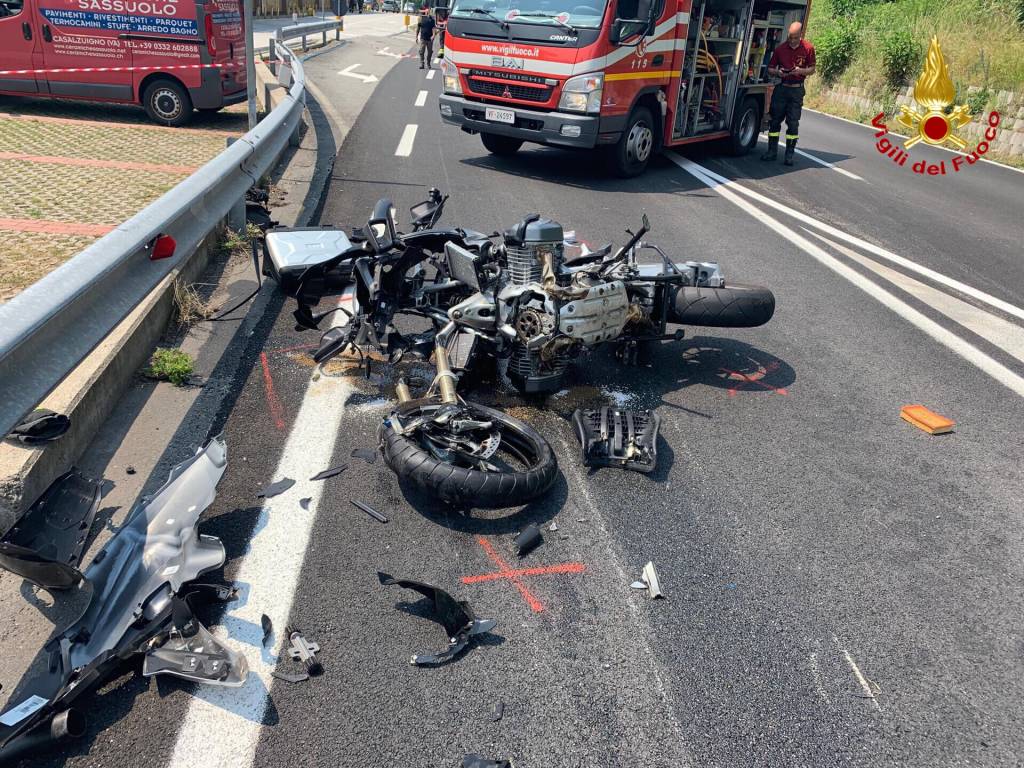 Incidente auto moto sulla statale