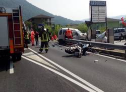 Incidente auto moto sulla statale