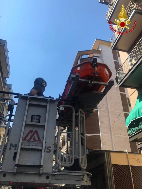 Intervento dei Vigili del Fuoco in Via Piave