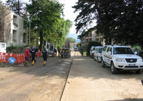 Nubifragio nel Lecchese, protezione civile di Cerro Maggiore a Dervio