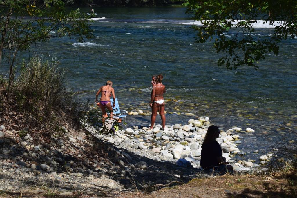 La spiaggia di Oleggio sul fiume Ticino