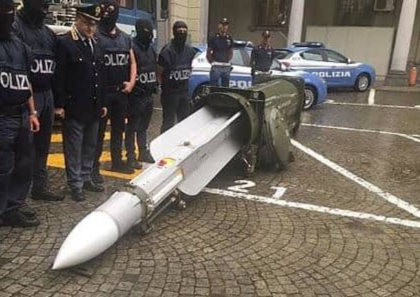 Il missile antiaereo sequestrato dalla Polizia