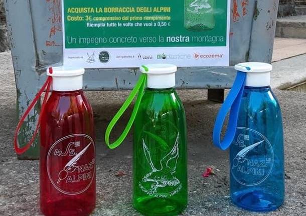 Bottiglie riusabili alla festa della montagna