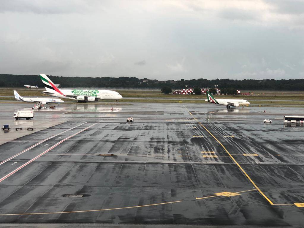 Il temporale a Malpensa