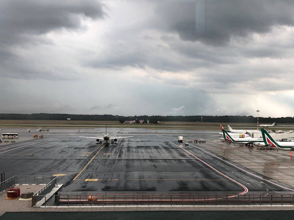 Il temporale a Malpensa