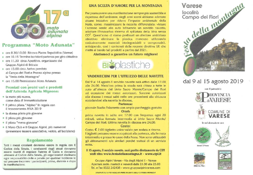 Festa della Montagna 2019, il programma 