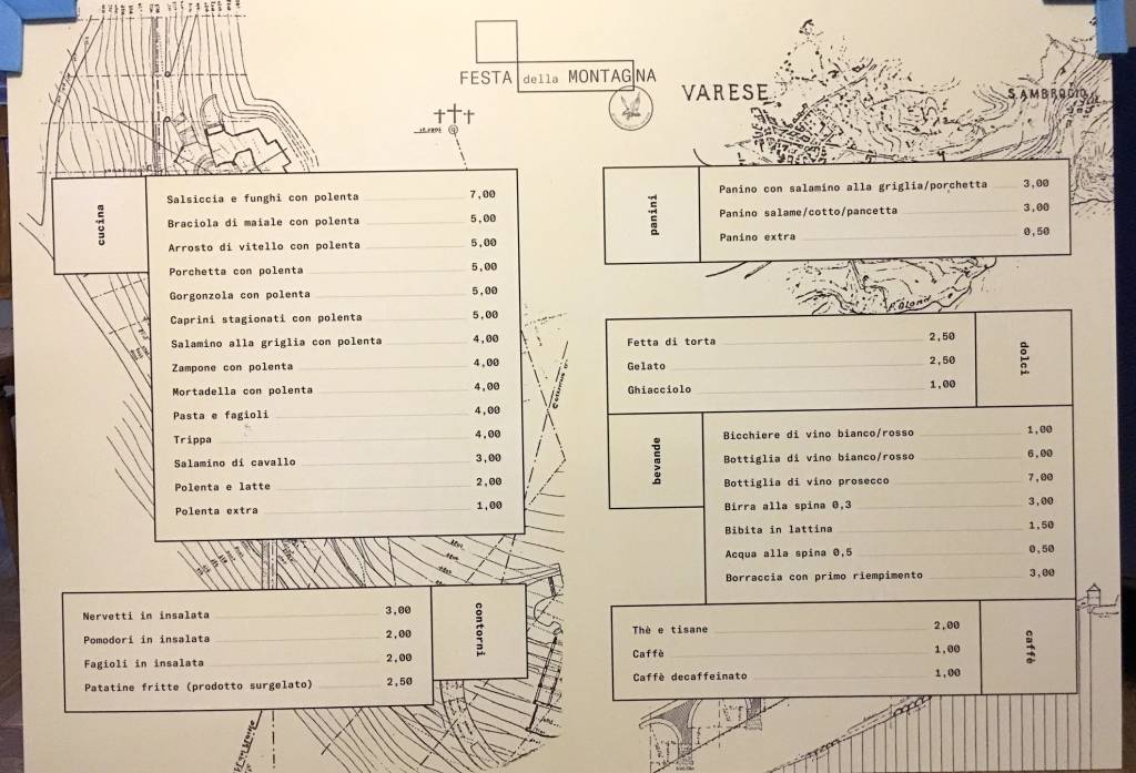 Il Menù della Festa della Montagna 2019