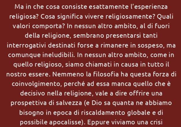 IL CAFFÈ FILOSOFICO - \"Non c\'è più religione\" . Interrogativi sul fenomeno religioso.