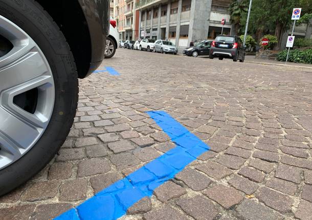 Nuovi parcheggi davanti al comune di Busto