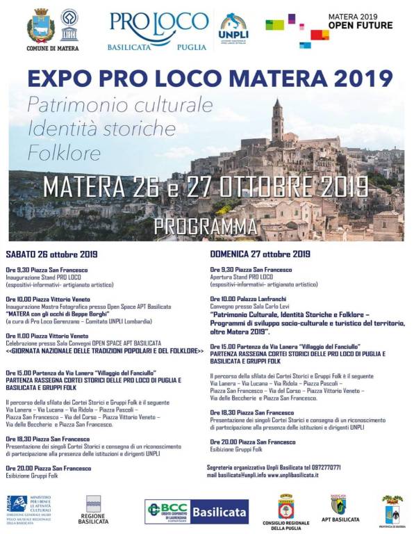 Pro Loco Gerenzano e Comune di Gerenzano a Matera