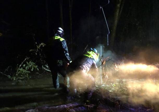 Protezione Civile del Piambello al lavoro per il Maltempo