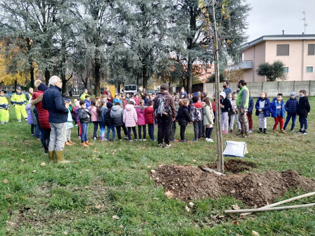 Caronno Pertusella: festa dell’albero con i piccoli della scuola sant’Alessandro