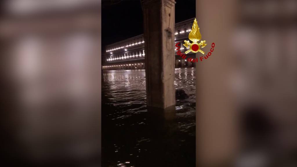 L'acqua alta da record a Venezia