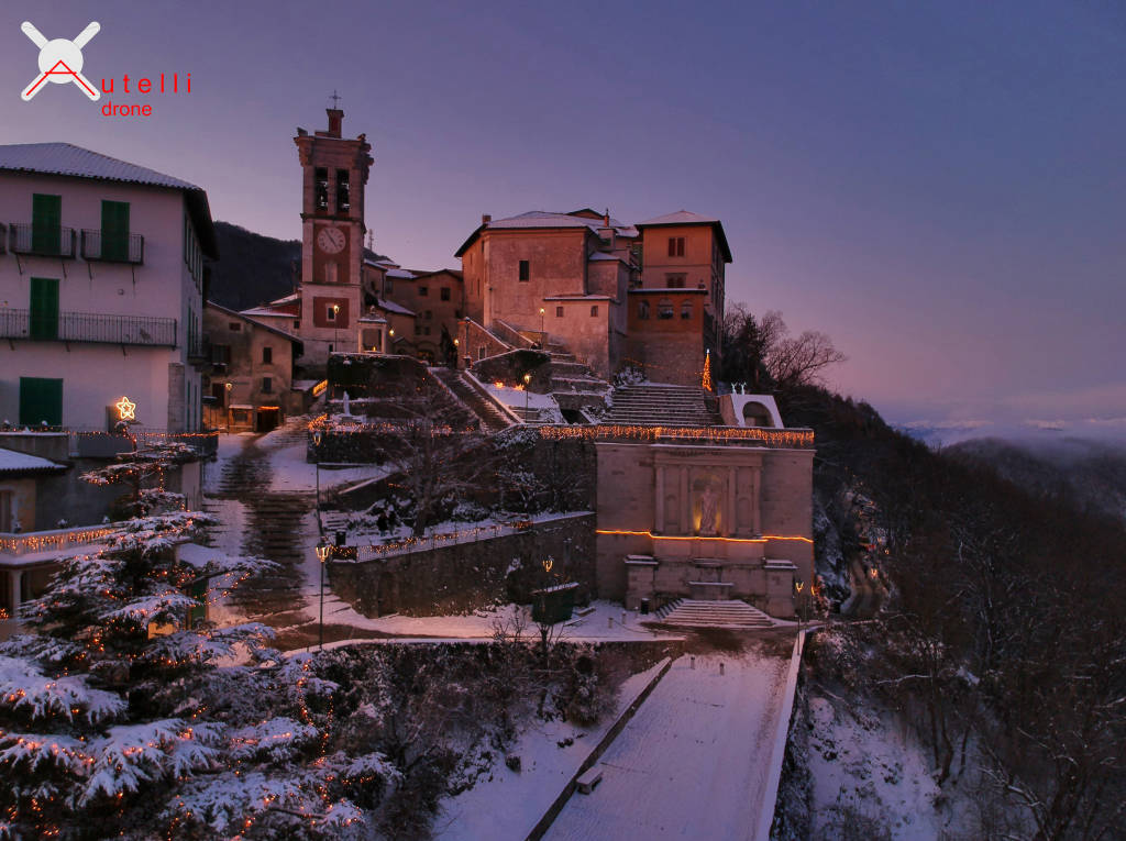 SACRO MONTE, luminarie 2019 viste dal drone