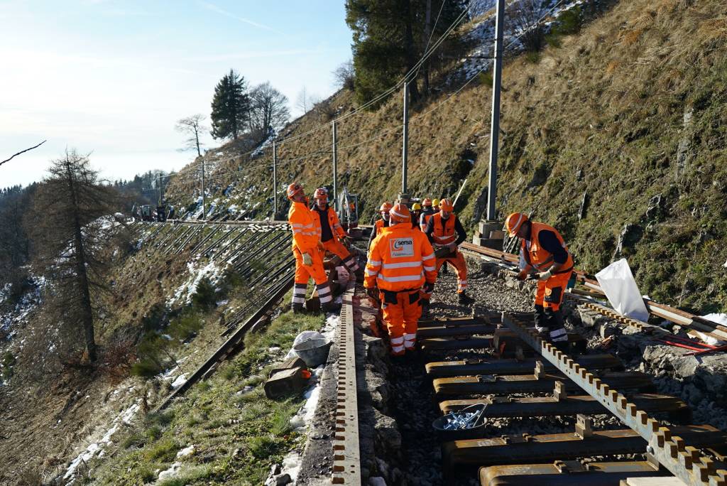 I lavori per la nuova ferrovia del Monte Generoso