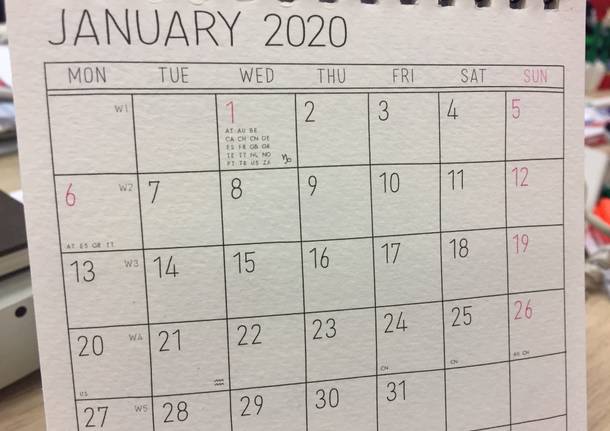 calendario 2020 