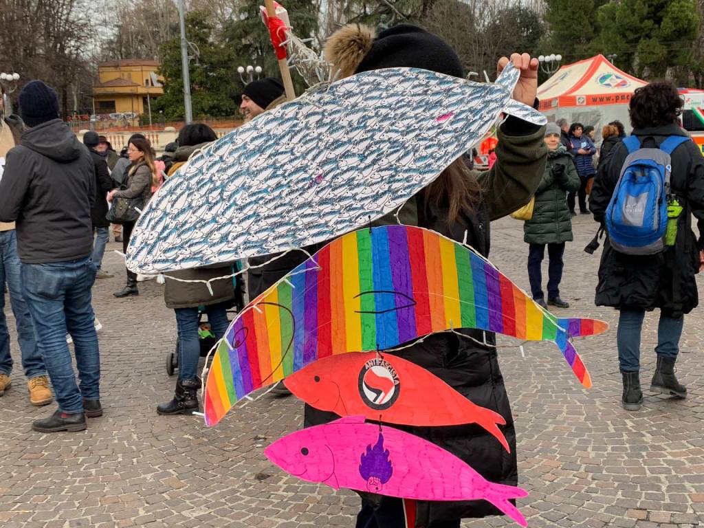Gruppo di Varese a Bologna per la manifestazione delle sardine