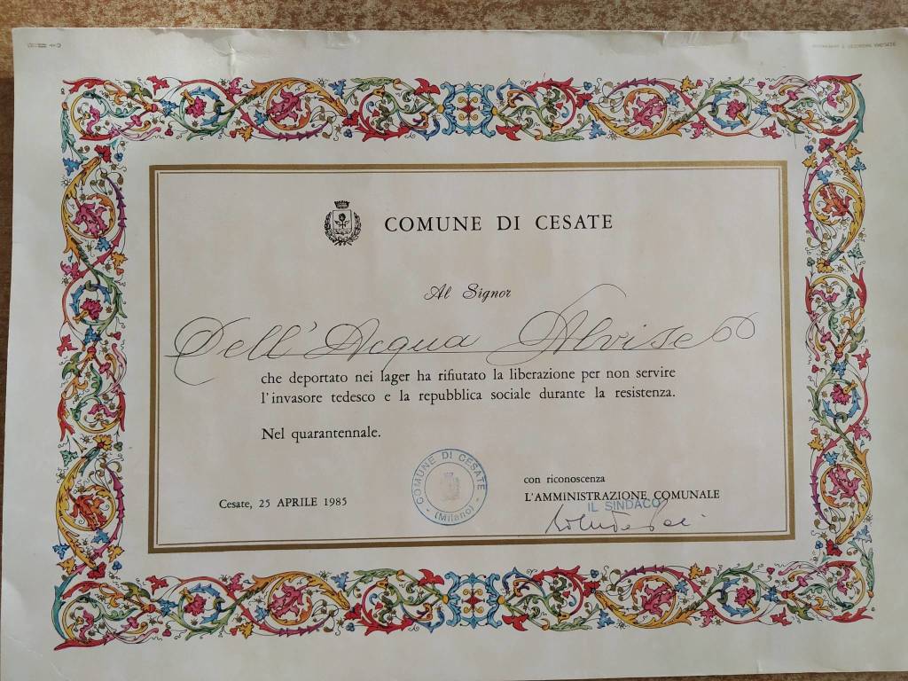Dante e Alvise, ex - deportati raccontati da documenti storici