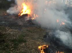 Incendio a Caronno Pertusella, sterpaglie in fiamme nella zona industriale