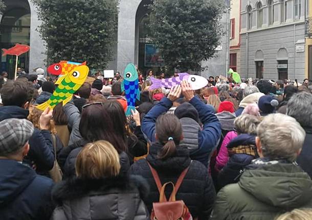 Le sardine in piazza a Varese