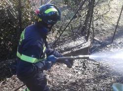 Principio di incendio a Casciago nel Parco di Villa Valerio