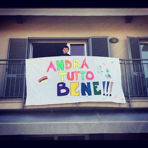 I balconi con i disegni dei bambini