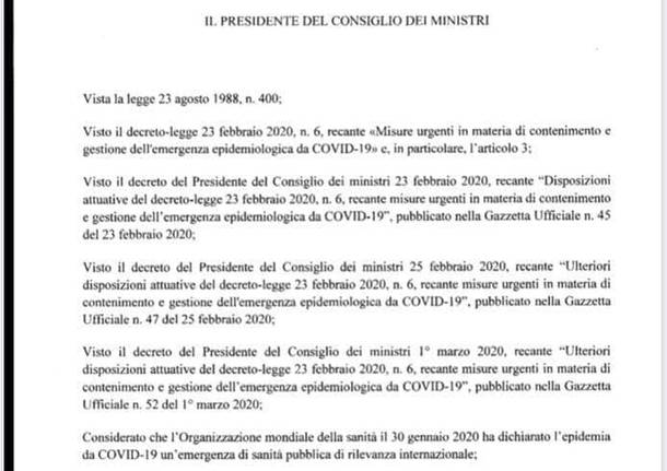 Coronavirus, il decreto del 4 marzo