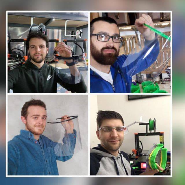 Le visiere facciali prodotte con le stampanti 3D