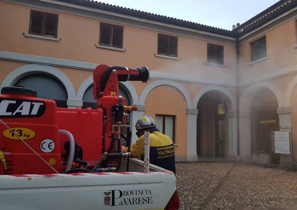 sanificazione strade casciago protezione civile intercomunale valtinella