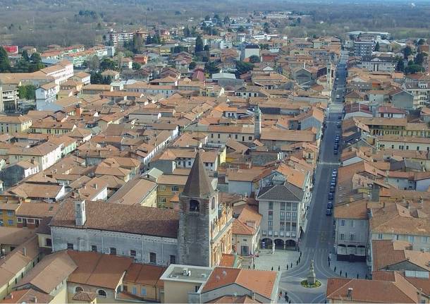 Borgomanero, centro visto dal drone