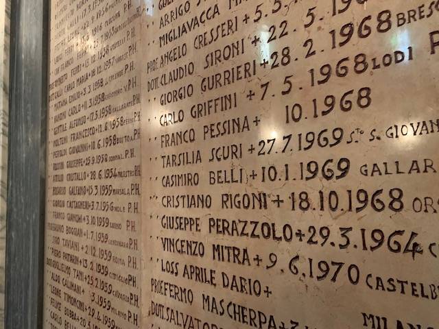 Medici e sanitari caduti per coronavirus, il ricordo al sacrario di Duno