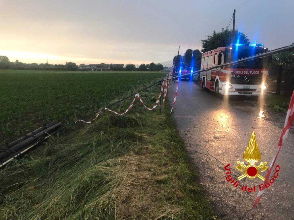 Maltempo: sradicati i pali della luce