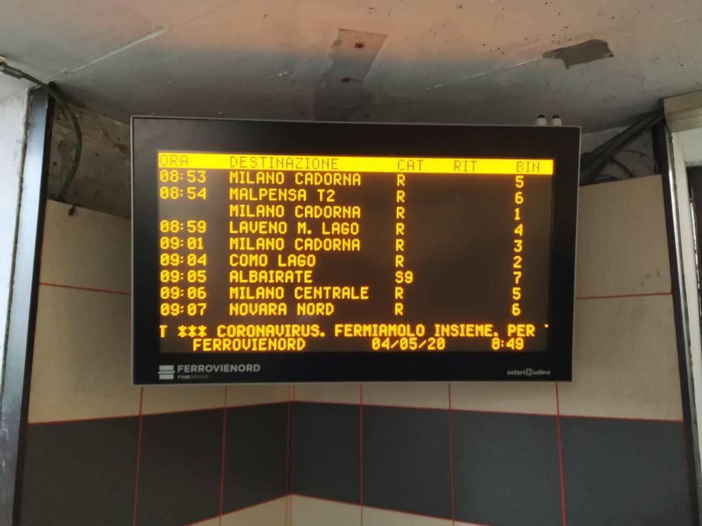 Fase 2: la situazione alla stazione di Saronno