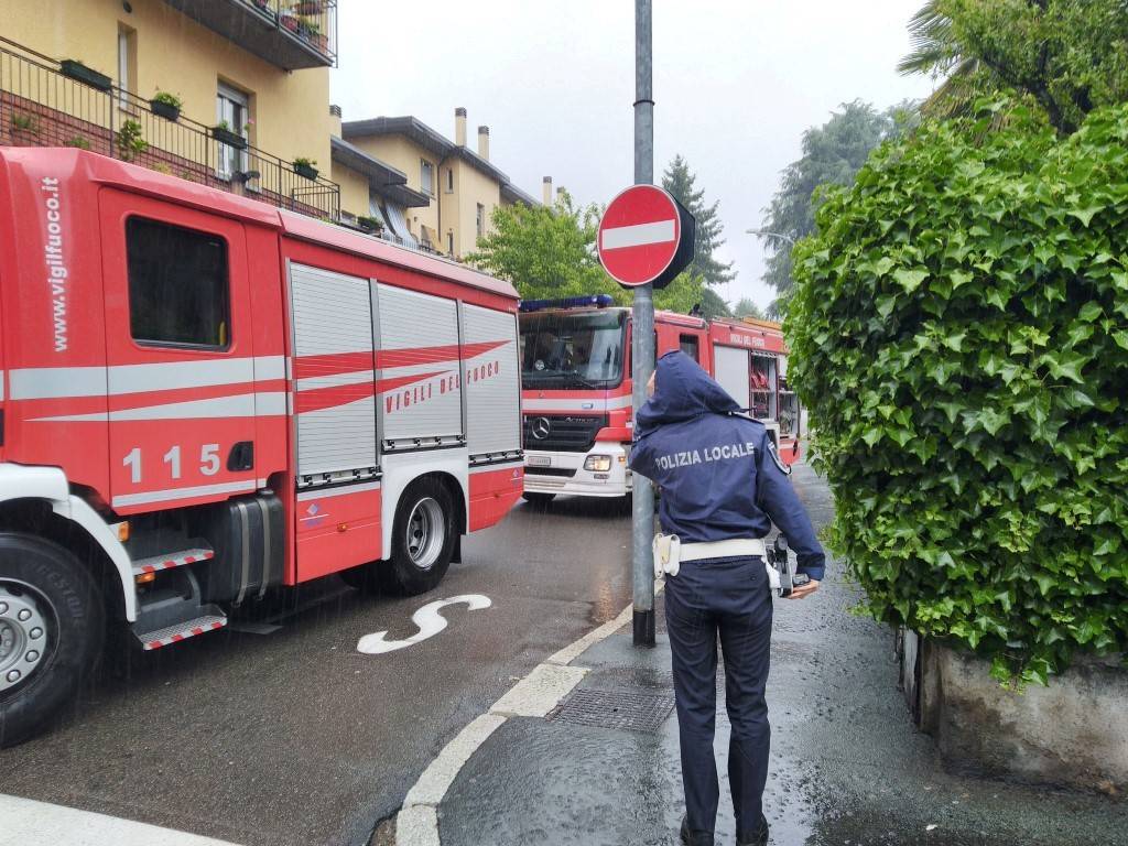 Incendio in via Torino a Legnano