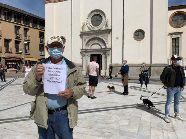 La protesta degli esercenti a Busto Arsizio