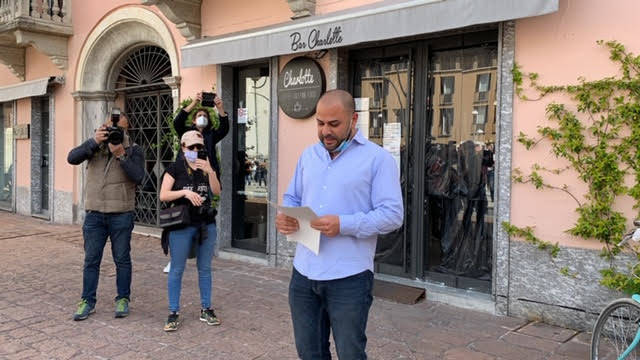 La protesta degli esercenti a Busto Arsizio