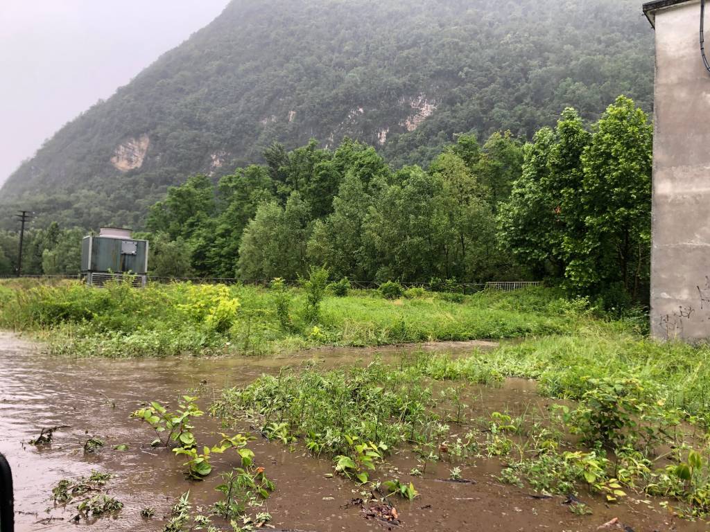 Laveno, l\'allagamento al Molinetto